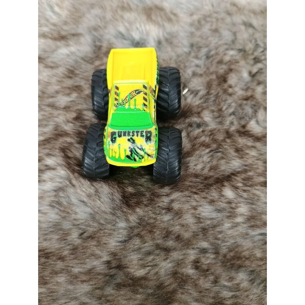 Miniature Gunkster Monster Truck Toy Vibrant Green & Yellow Sturdy Plastic Build